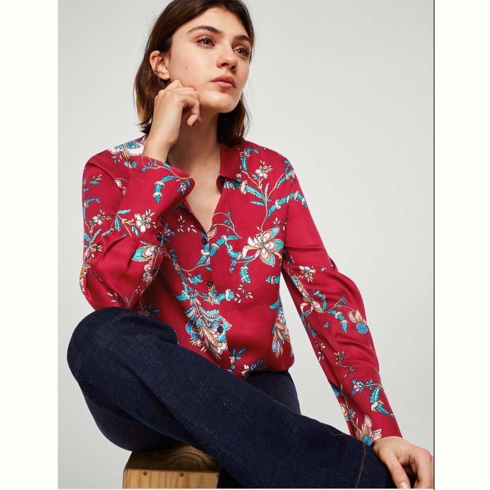 Mango | Floral Print Shirt